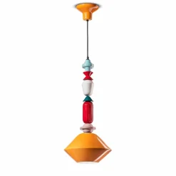 Lampada a Sospensione Ceramica Verde o Giallo Made in Italy – Ferroluce Lariat