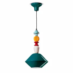 Lampada a Sospensione Ceramica Verde o Giallo Made in Italy – Ferroluce Lariat