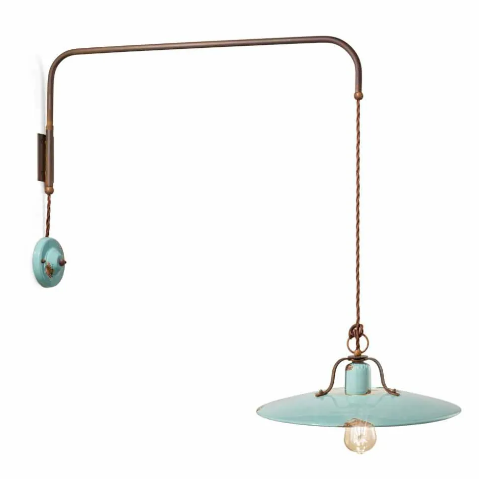Lampada a sospensione con braccio direzionabile stile country Sally