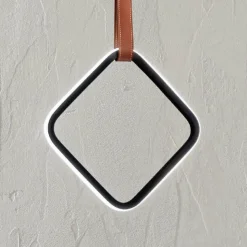 Lampada a Sospensione con Forme Geometriche e Dettaglio in Ecopelle - Cipresso