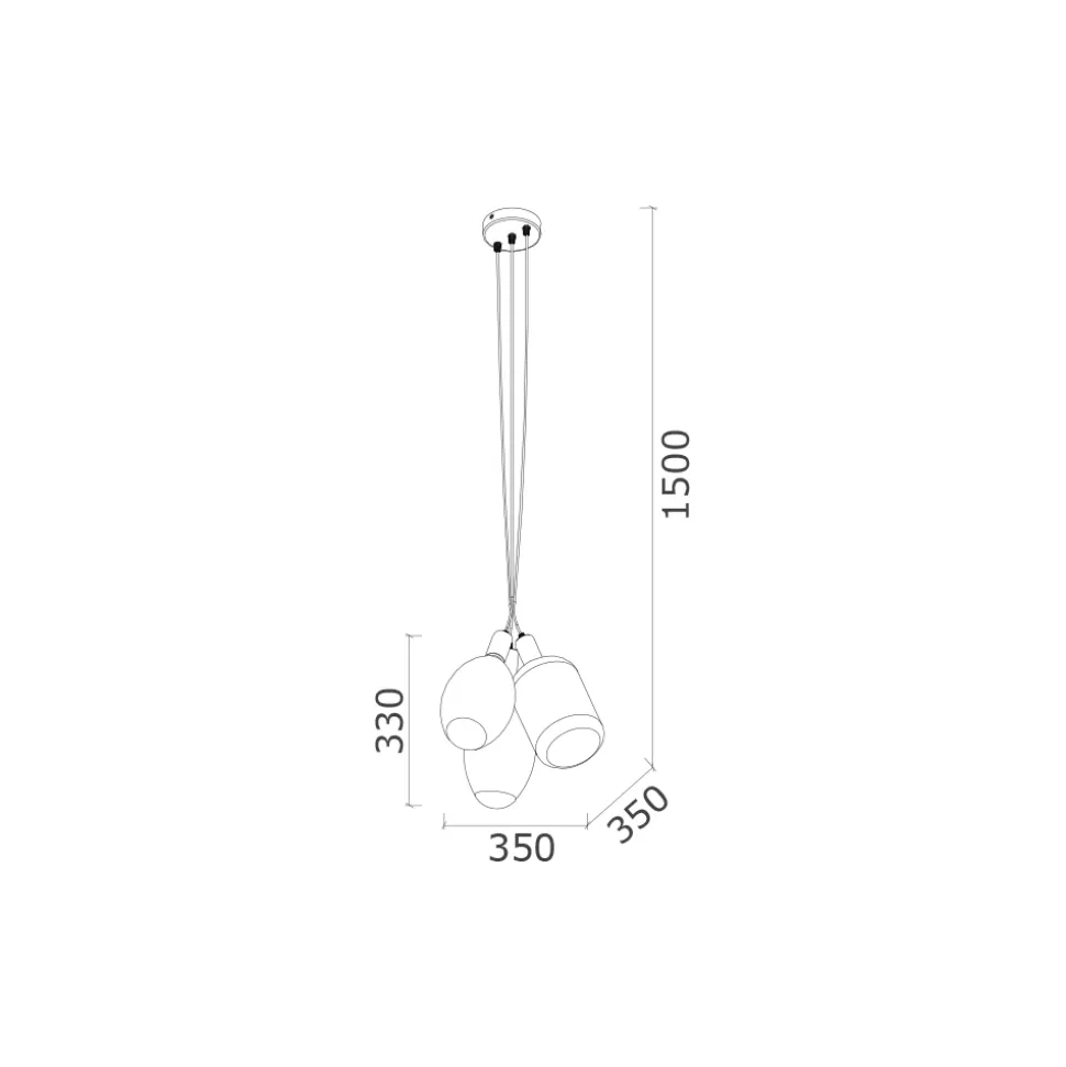 Lampada a Sospensione con 3 Luci in Metallo e Vetro Ceramico Made in Italy - Speak
