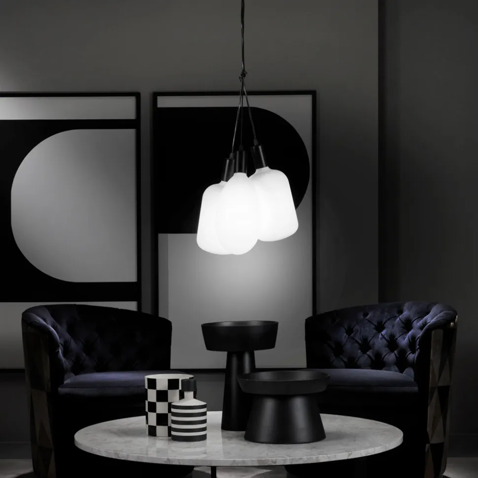 Lampada a Sospensione con 3 Luci in Metallo e Vetro Ceramico Made in Italy - Speak
