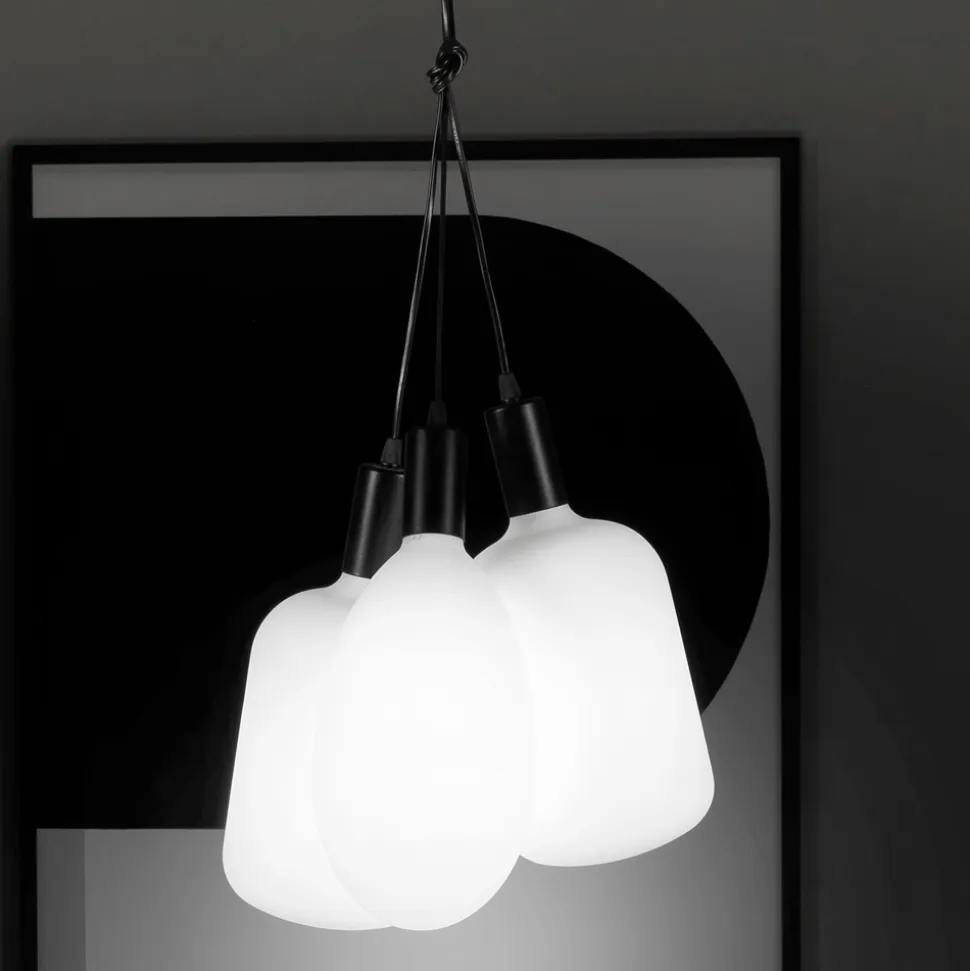 Lampada a Sospensione con 3 Luci in Metallo e Vetro Ceramico Made in Italy - Speak