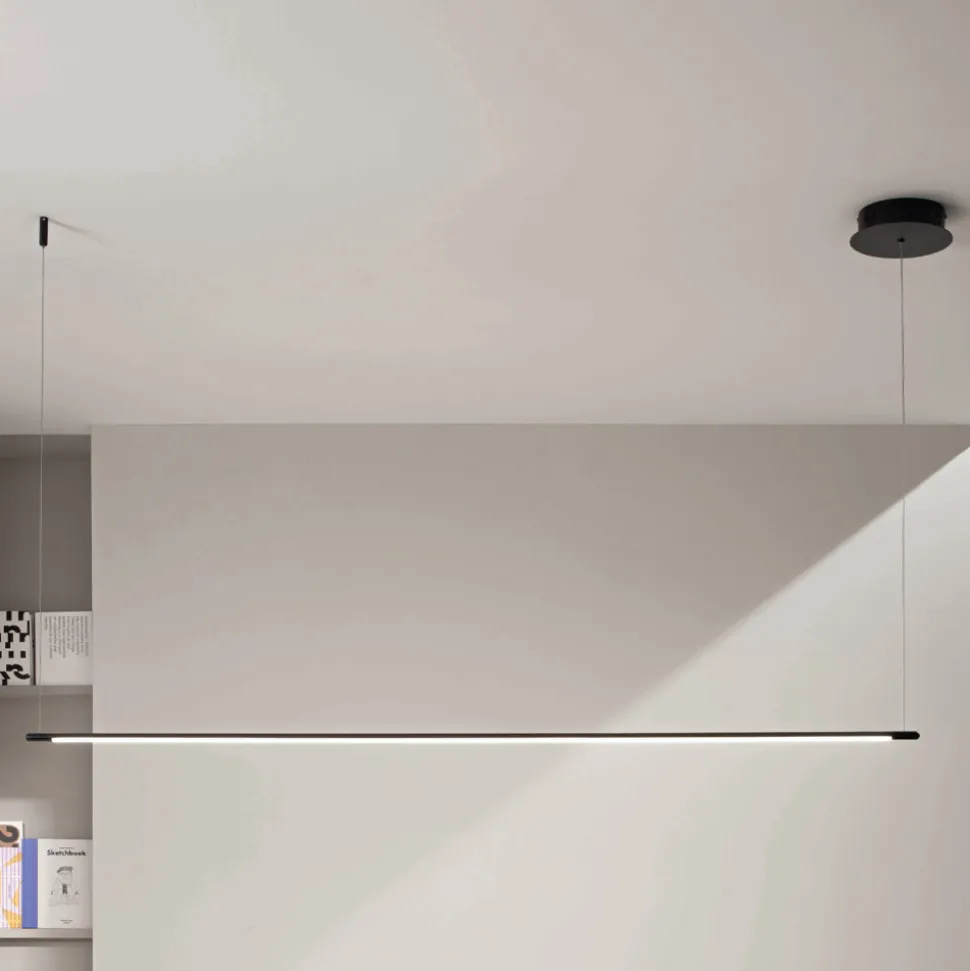 Lampada a Sospensione con Luce LED e Cavetti Regolabili in Lunghezza - Arancio