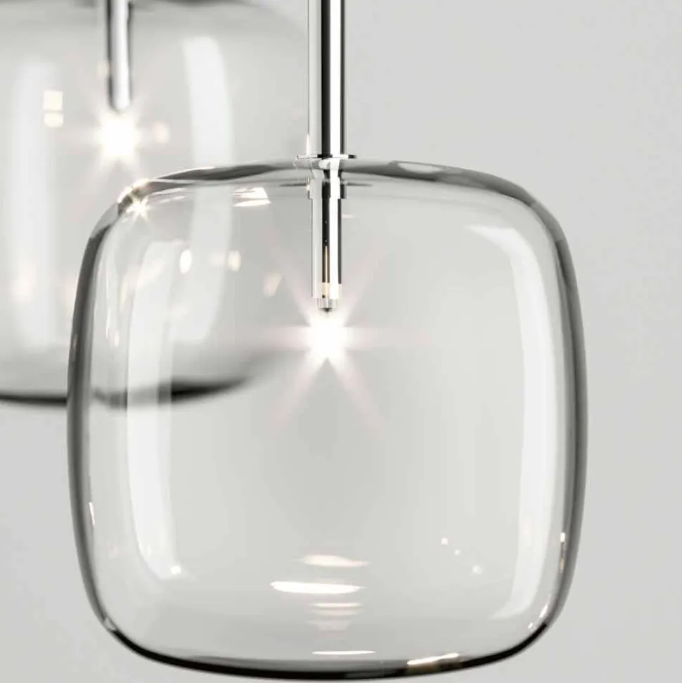 Lampada a Sospensione con Struttura in Metallo Lucido Made in Italy - Donatina