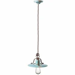 Lampada a sospensione country in ceramica e metallo Sara Ferroluce