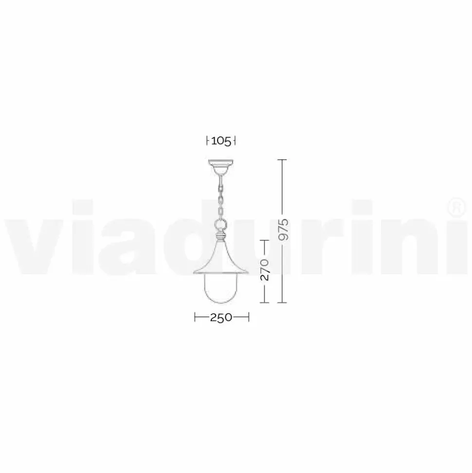 Lampada a sospensione da esterno in alluminio bianco made Italy,Anusca