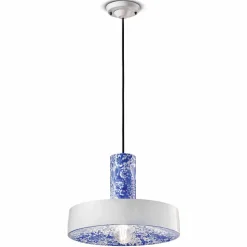Lampada a Sospensione dallo Stile Retrò in Ceramica Colorata – Ferroluce Pi