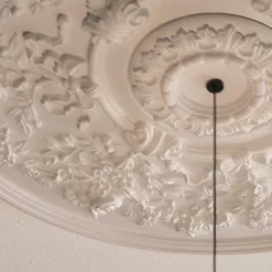 Lampada a Sospensione Design Gesso Bianco e Alluminio Nero 1 Cono - Tesera