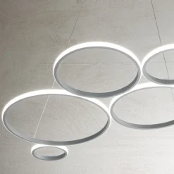 Lampada a Sospensione Design per Soggiorno in Metallo Argento o Oro - Olimpo
