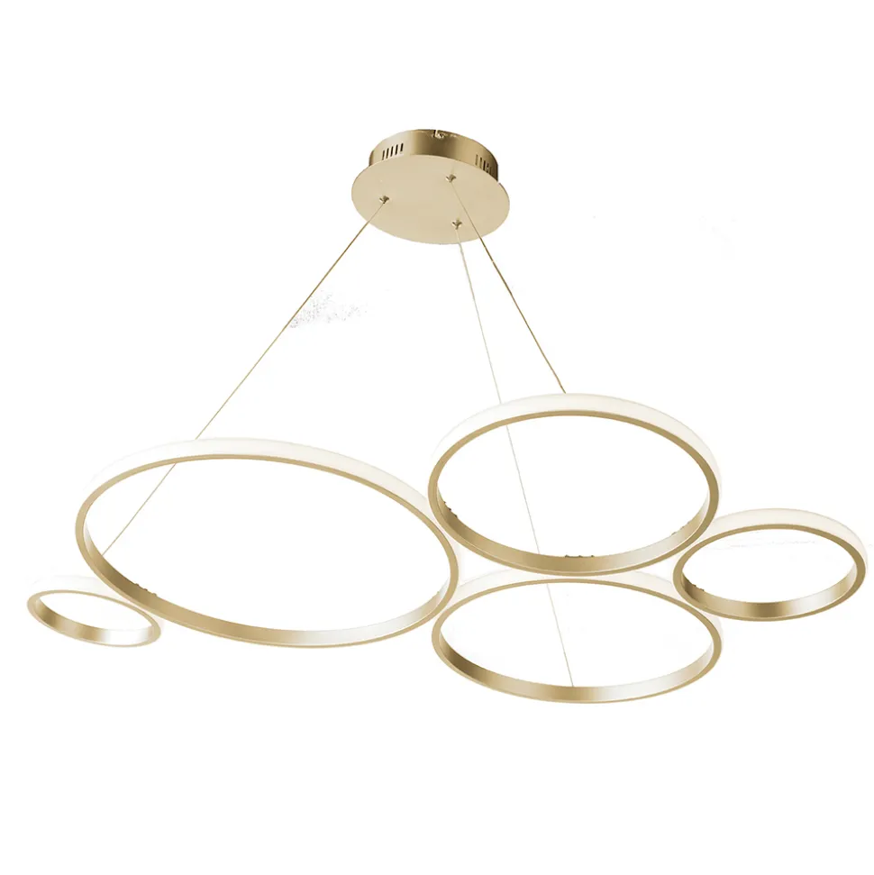 Lampada a Sospensione Design per Soggiorno in Metallo Argento o Oro - Olimpo