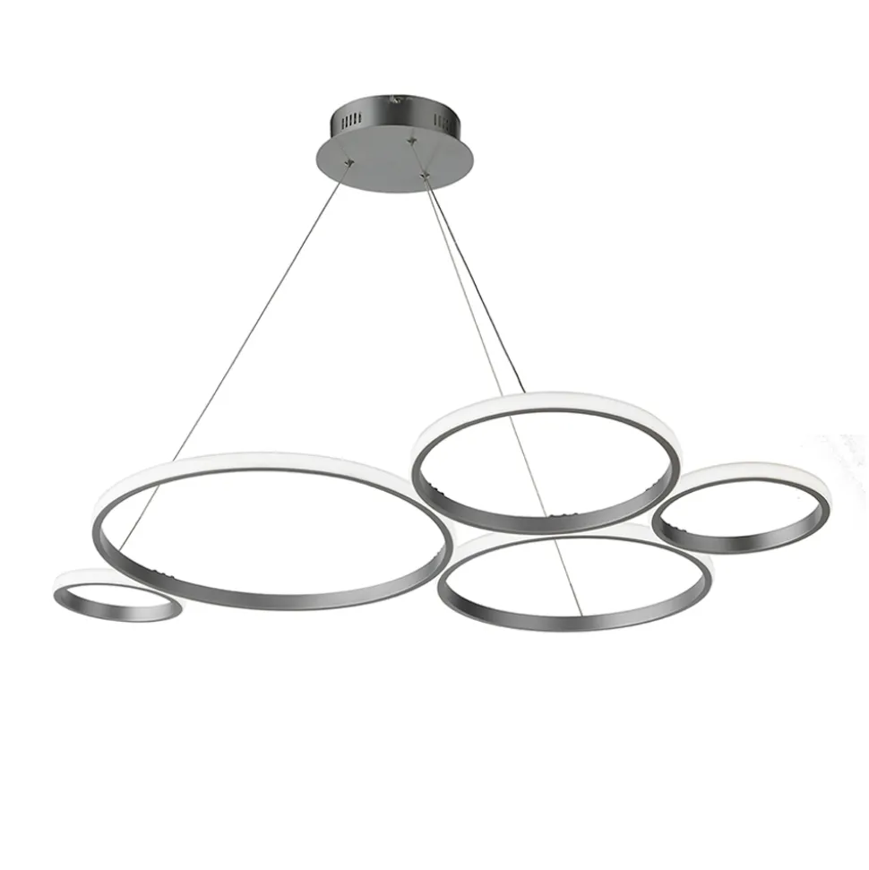 Lampada a Sospensione Design per Soggiorno in Metallo Argento o Oro - Olimpo