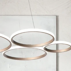 Lampada a Sospensione Design per Soggiorno in Metallo Argento o Oro - Olimpo