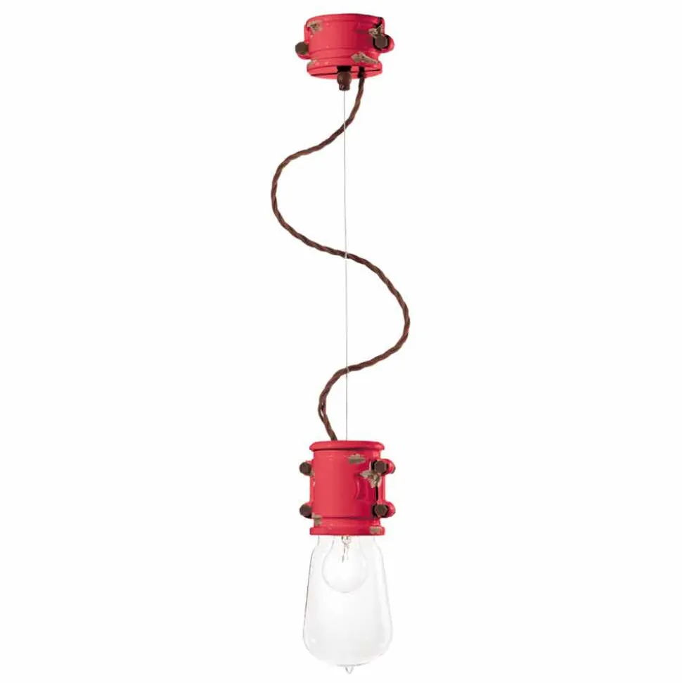 Lampada a sospensione di design urbano artigianale Edith Ferroluce
