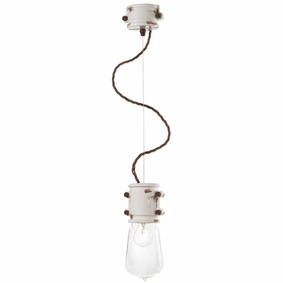 Lampada a sospensione di design urbano artigianale Edith Ferroluce