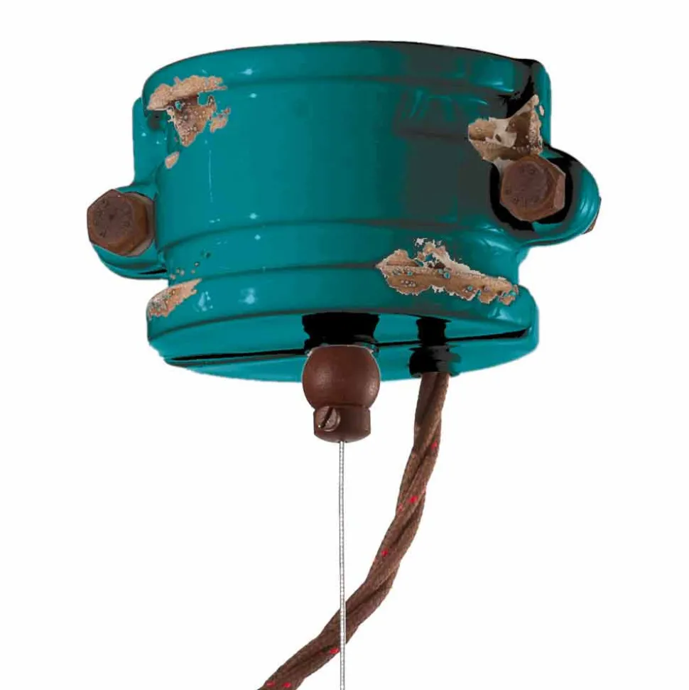 Lampada a sospensione di design urbano artigianale Edith Ferroluce