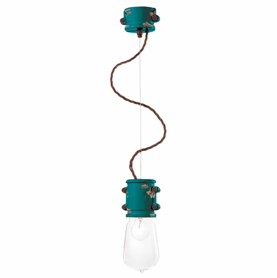 Lampada a sospensione di design urbano artigianale Edith Ferroluce