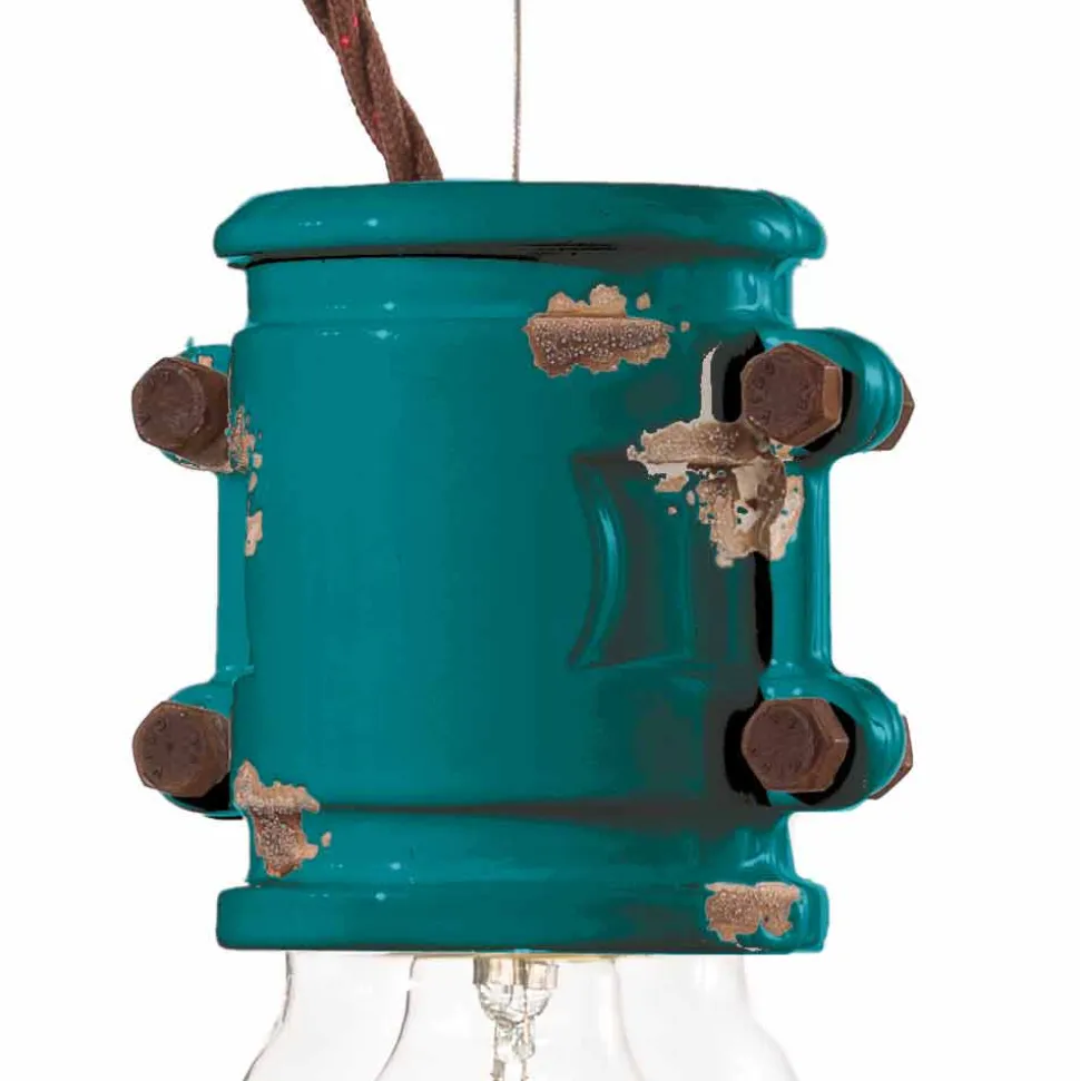 Lampada a sospensione di design urbano artigianale Edith Ferroluce