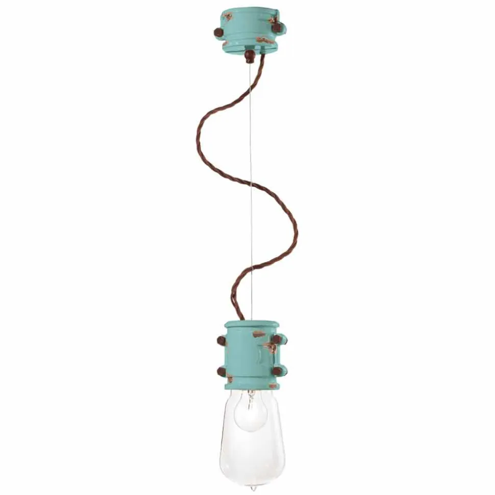 Lampada a sospensione di design urbano artigianale Edith Ferroluce