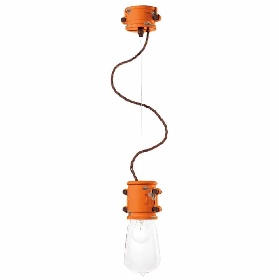 Lampada a sospensione di design urbano artigianale Edith Ferroluce