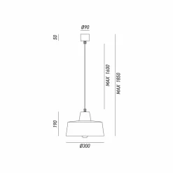 Lampada a sospensione di design in ferro anticato Jean Il Fanale