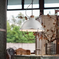 Lampada a sospensione di design industriale artigianale Clara