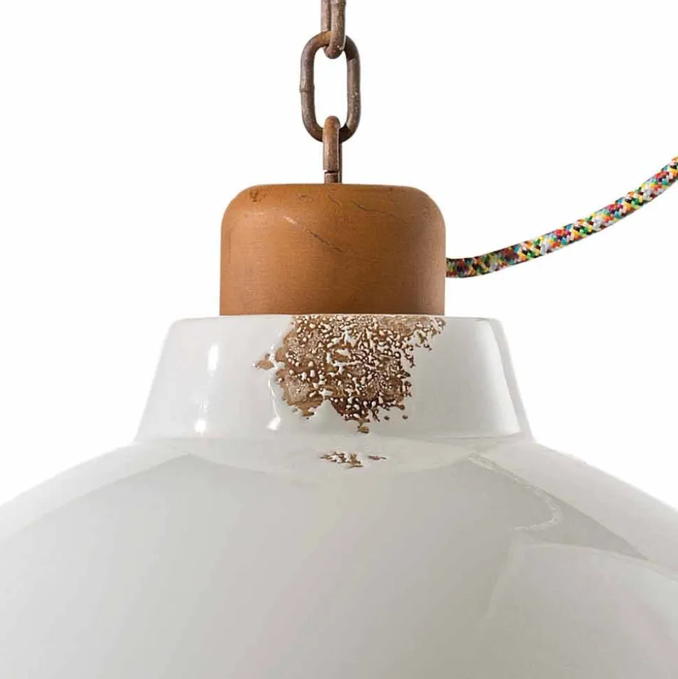 Lampada a sospensione di design industriale artigianale Clara