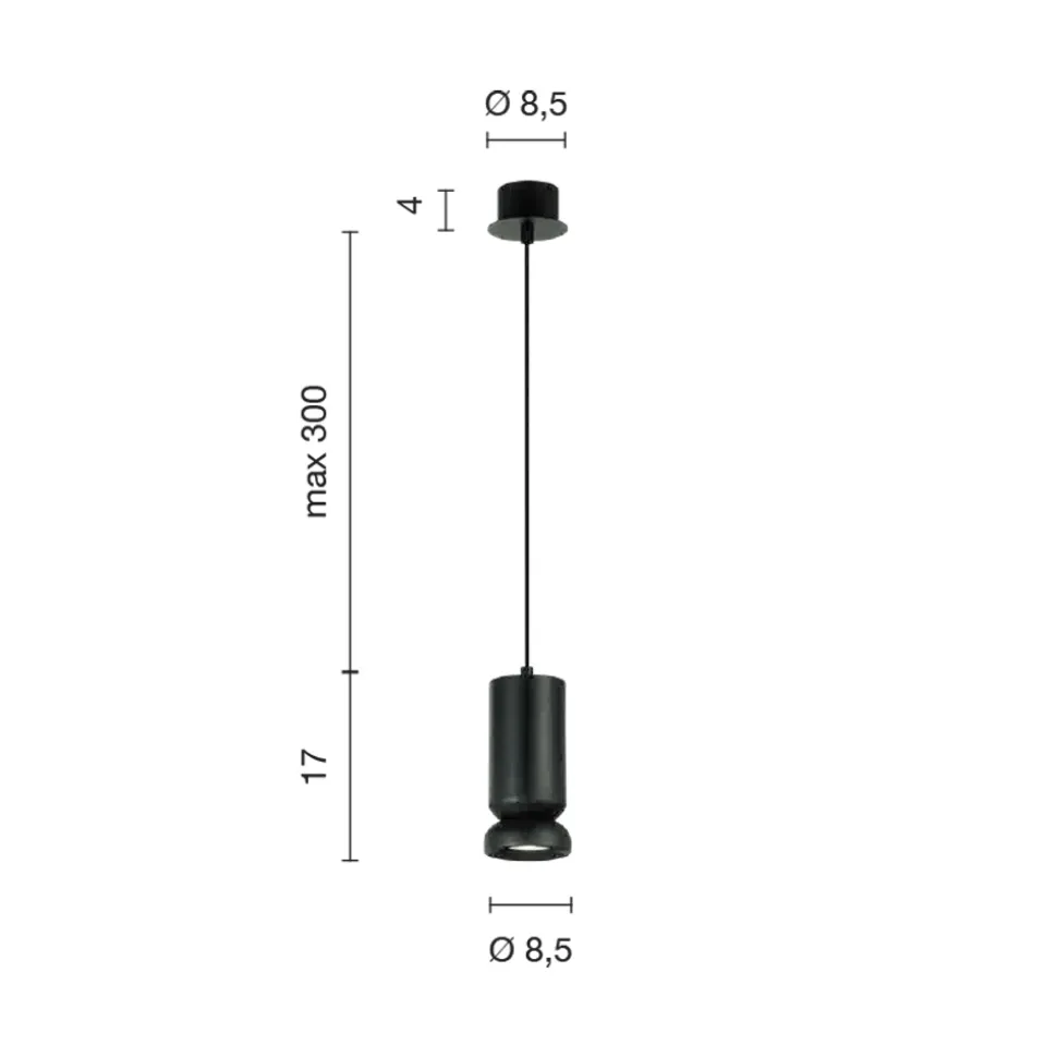 Lampada a Sospensione in Alluminio Verniciato a Polvere e Cavo Regolabile - Buxus