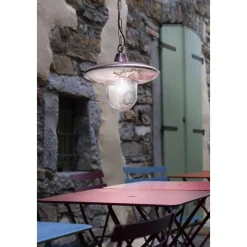 Lampada a Sospensione in Alluminio Nero Rame con Decoro a Mano - Latina