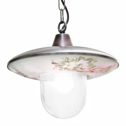 Lampada a Sospensione in Alluminio Nero Rame con Decoro a Mano - Latina
