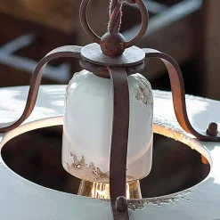 Lampada a sospensione in ceramica e metallo country Emily Ferroluce
