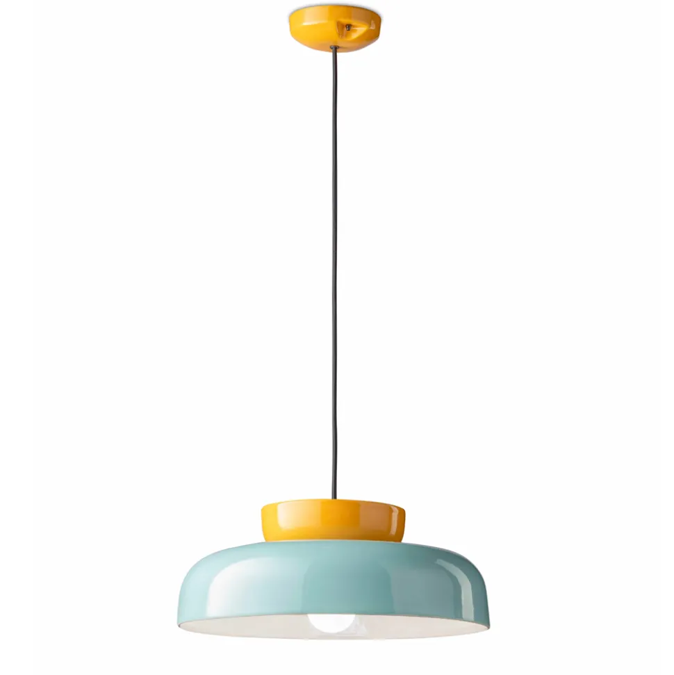 Lampada a Sospensione in Ceramica Bicolor Made in Italy - Corcovado