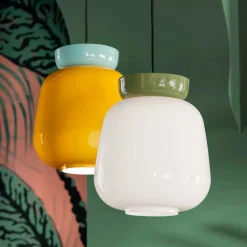 Lampada a Sospensione in Ceramica e Vetro Made in Italy - Corcovado