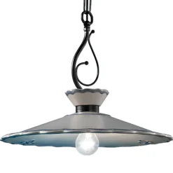 Lampada a Sospensione in Ceramica Effetto Ricamo Dipinta a Mano - Ravenna