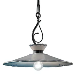 Lampada a Sospensione in Ceramica Effetto Ricamo Dipinta a Mano - Ravenna