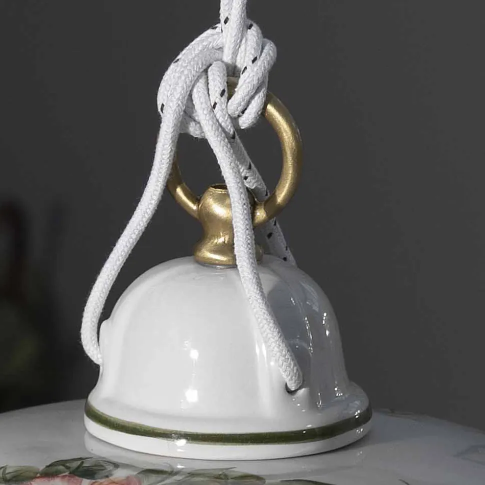 Lampada a Sospensione in Ceramica Fatta a Mano in Italia con Passanastri - Napoli