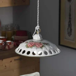 Lampada a Sospensione in Ceramica Fatta a Mano in Italia con Passanastri - Napoli