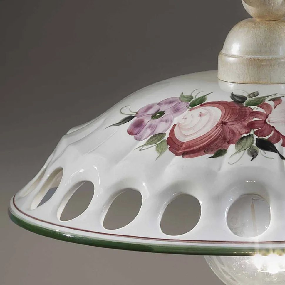 Lampada a Sospensione in Ceramica Artigianale con Passanastri - Napoli