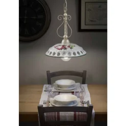 Lampada a Sospensione in Ceramica Artigianale con Passanastri - Napoli