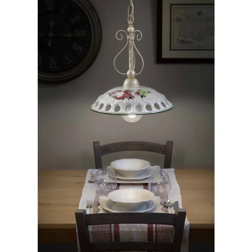 Lampada a Sospensione in Ceramica Artigianale con Passanastri - Napoli