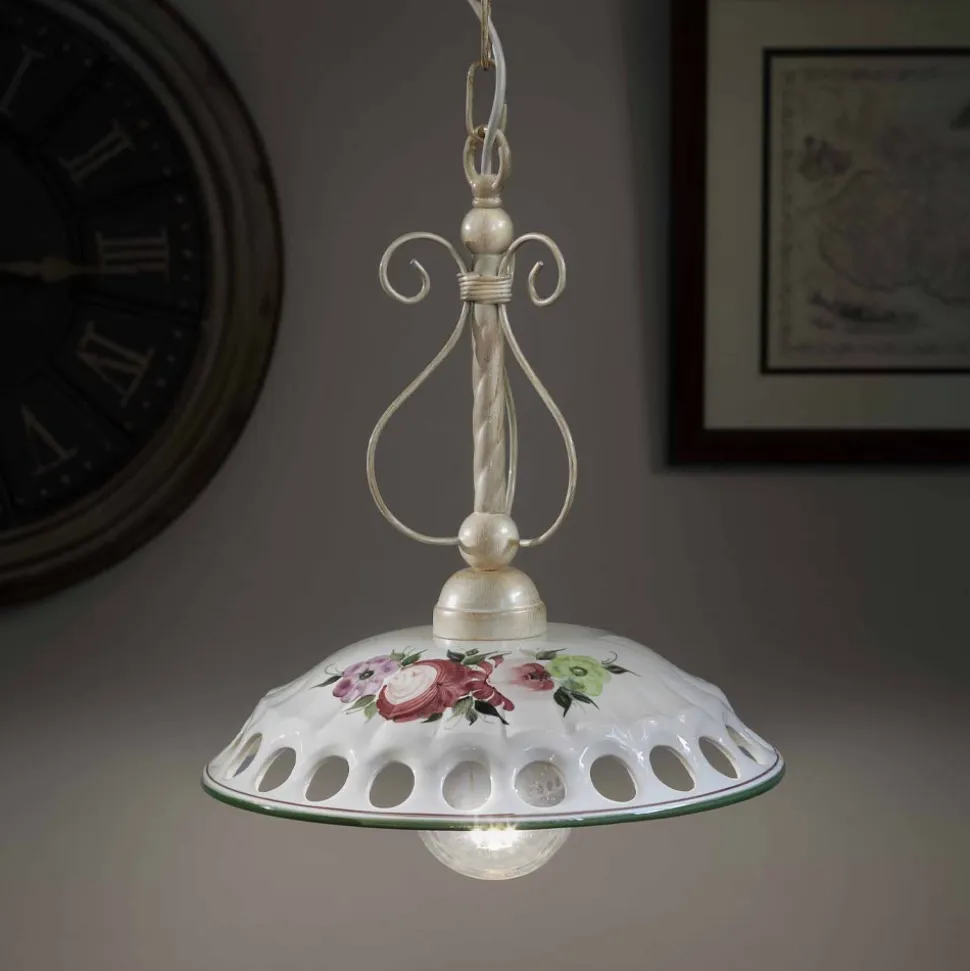 Lampada a Sospensione in Ceramica Artigianale con Passanastri - Napoli