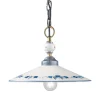 Lampada a Sospensione in Ceramica Fatta a Mano e Ferro Vintage - Asti