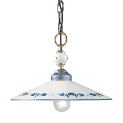 Lampada a Sospensione in Ceramica Fatta a Mano e Ferro Vintage - Asti