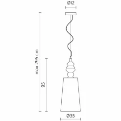 Lampada a Sospensione in Ceramica Bianca Paralume in Lino Lungo Design - Cadabra