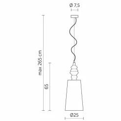 Lampada a Sospensione in Ceramica Bianca Paralume in Lino Lungo Design - Cadabra