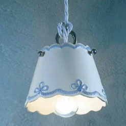 Lampada a sospensione in ceramica con fascia colorata Ferroluce