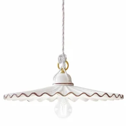 Lampada a sospensione in ceramica con decoro Ferroluce L'Aquila