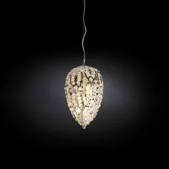 Lampada a sospensione in cristallo e acciaio a forma di uovo Egg