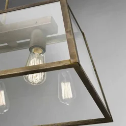 Lampada a sospensione industriale a 3 luci London Il Fanale, made in Italy