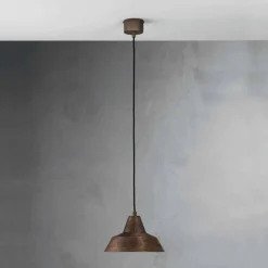 Lampada a sospensione in ferro anticato a campana Virginia Il Fanale